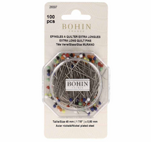 Afbeelding in Gallery-weergave laden, Bohin Glaskopspelden extra lang 48x0,80mm gekleurd 100 stuks