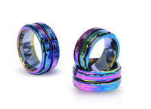 Afbeelding in Gallery-weergave laden, Knitpro toerenteller ring zwart - regenboog