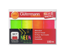 Afbeelding in Gallery-weergave laden, Gütermann Allesnaaigarenset Neon 4x100m