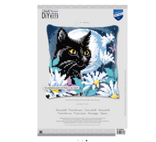 Afbeelding in Gallery-weergave laden, Kruissteekkussen poes in de nacht