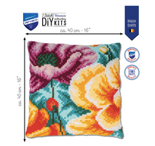 Afbeelding in Gallery-weergave laden, Kruissteekkussen Klaprozen