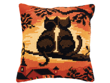 Afbeelding in Gallery-weergave laden, Kruissteekkussen kit poezen op tak