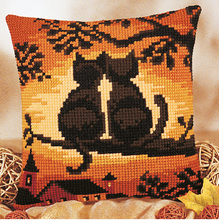 Afbeelding in Gallery-weergave laden, Kruissteekkussen kit poezen op tak