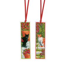 Afbeelding in Gallery-weergave laden, Bladwijzer kit poezen tussen bloemen, set van 2