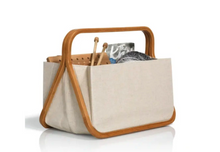 Afbeelding in Gallery-weergave laden, Prym opvouwbare opslagmand in canvas in bamboe 45x27x37cm