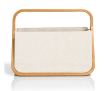 Afbeelding in Gallery-weergave laden, Prym opvouwbare opslagmand in canvas in bamboe 45x27x37cm