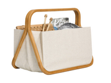 Afbeelding in Gallery-weergave laden, Prym opvouwbare opslagmand in canvas in bamboe 45x27x37cm