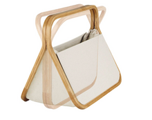 Afbeelding in Gallery-weergave laden, Prym opvouwbare opslagmand in canvas in bamboe 45x27x37cm