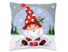 Afbeelding in Gallery-weergave laden, Vervaco kruissteekkussen kerskabouter in sneeuw