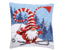 Afbeelding in Gallery-weergave laden, Vervaco kruissteekkussen kerskabouter op ski