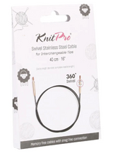 Afbeelding in Gallery-weergave laden, Knitpro swivel kabel 360° verwisselbare breinaalden zwart goud