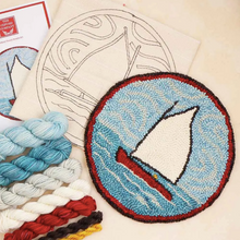 Afbeelding in Gallery-weergave laden, Oxford Punch needling kit zeilboot 61x61cm