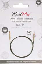 Afbeelding in Gallery-weergave laden, Knitpro swivel kabel 360° verwisselbare breinaalden zwart goud