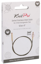 Afbeelding in Gallery-weergave laden, Knitpro swivel kabel 360° verwisselbare breinaalden zwart goud