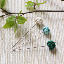 Afbeelding in Gallery-weergave laden, Cohana IIDA Mizuhiki Groen Glaskopspelden