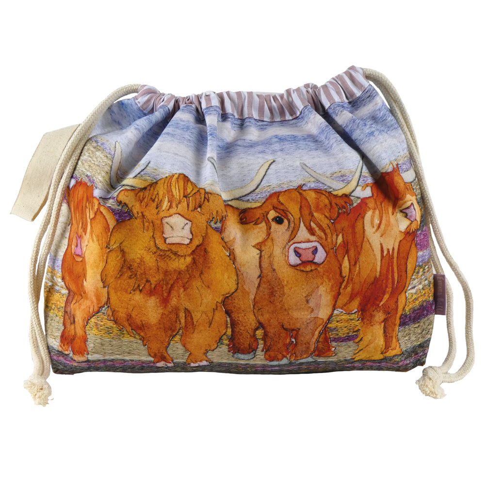 Tas Highland Coo met trekkoord