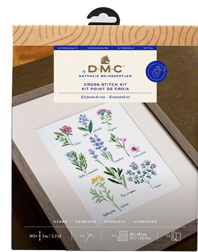 DMC Mindful Making Weide Bloemen Kruissteek Kit, Diverse, One Size DMC Mindful Making Weide Bloemen Kruissteek Kit, Diverse, One Size