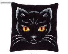 Afbeelding in Gallery-weergave laden, DIY Kruissteekkussen zwarte kat
