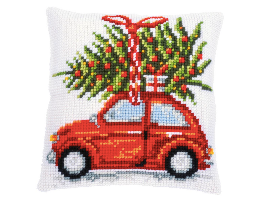 Vervaco kruissteekkussen kerstauto