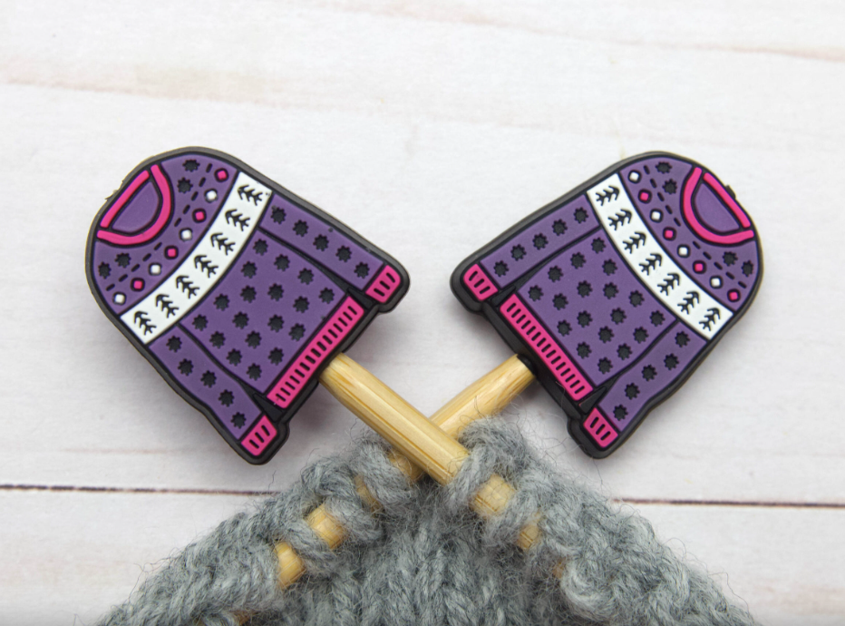 Puntbeschermer - paarse trui- Fox & Pine Stitches