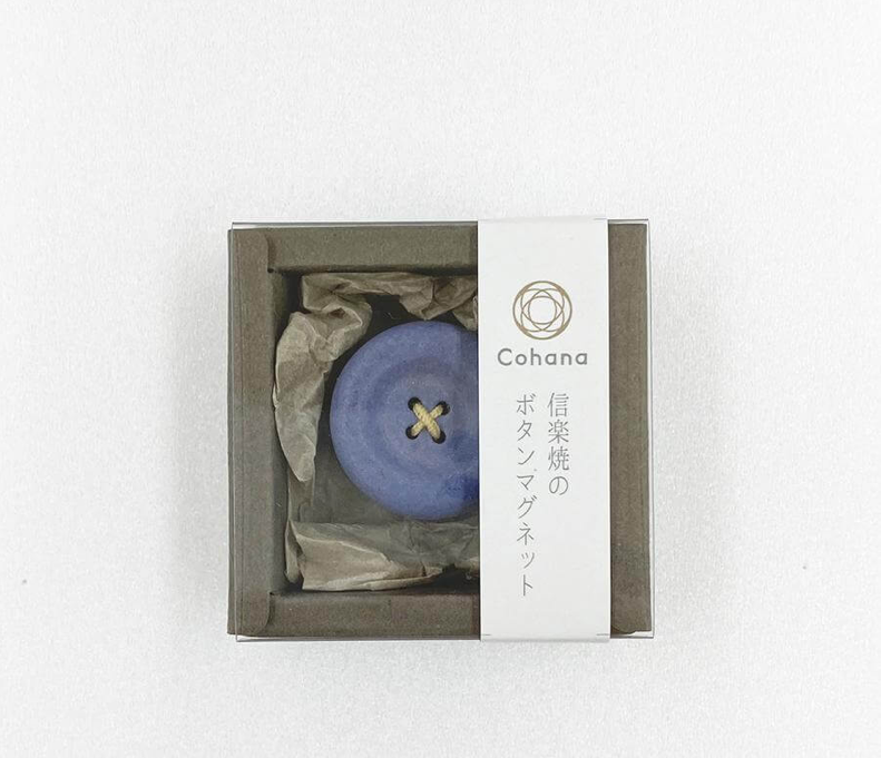 Cohana Shigaraki Ware magnetische knoop blauw